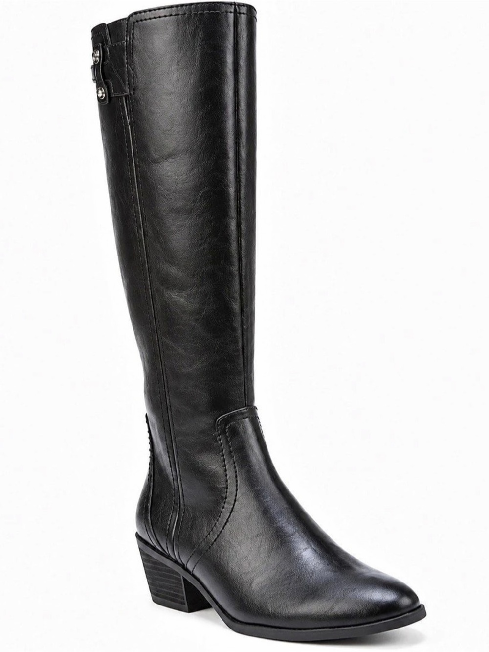 Dr. Scholl's Hello Rider Knee High Boot Black Heeled Boots 9.5 M